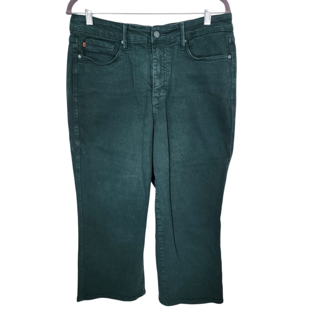 ​Judy Blue Women's 14W Cropped Jeans Dark Green Garment Dyed Stretch Size 14W